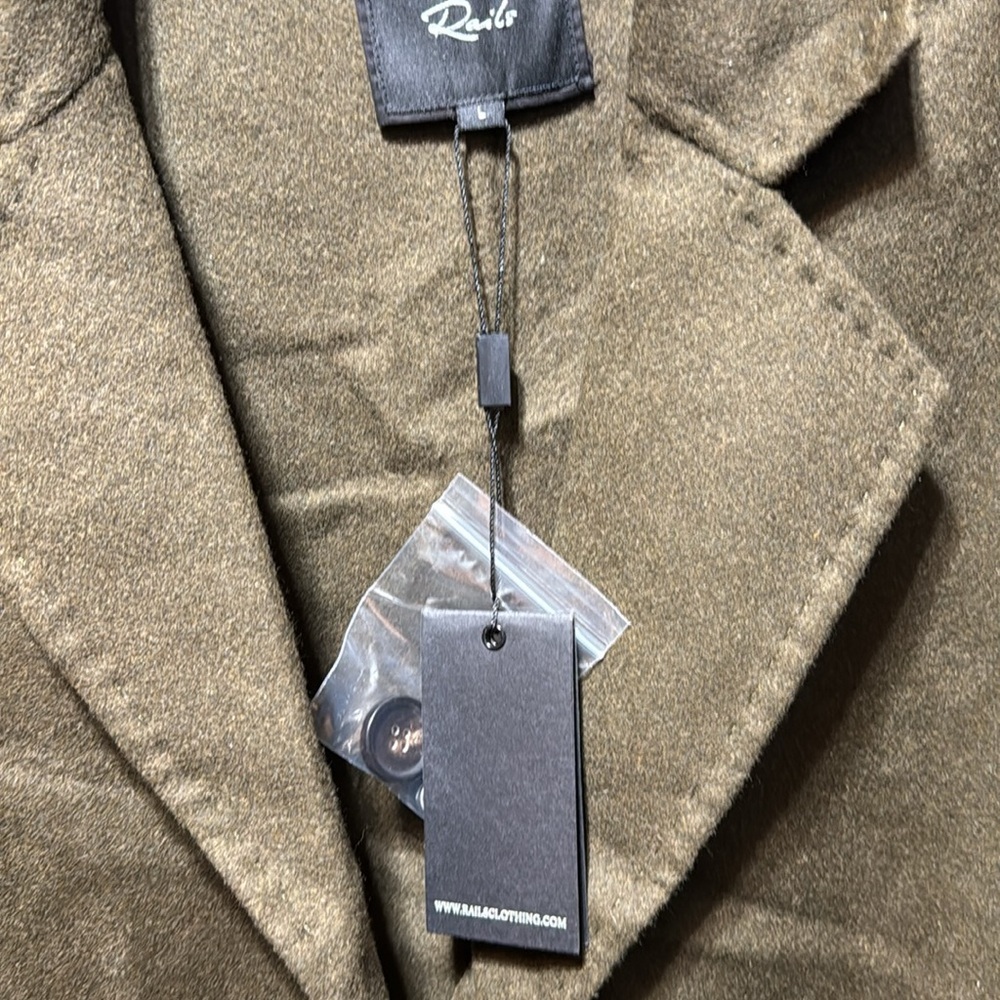 THE EVEREST COAT IN OLIVE BY RAILS. FEATURES A HEAVY WOOL BLEND TRENCH nwt - Picture 9 of 15